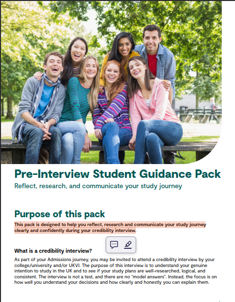 Pre-Interview Student Guidance Pack